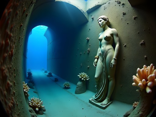 The famous Lady statue inside the SS President Coolidge wreck