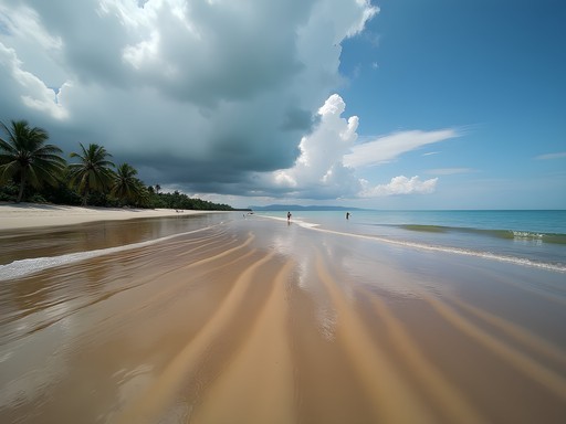 Dramatic low tide sandbars on Cagbalete Island in Quezon Province