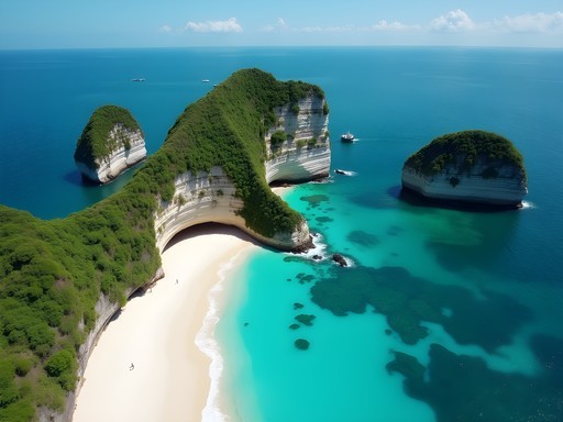 Aerial view of Five Fingers coves in Bataan showing multiple secluded beaches