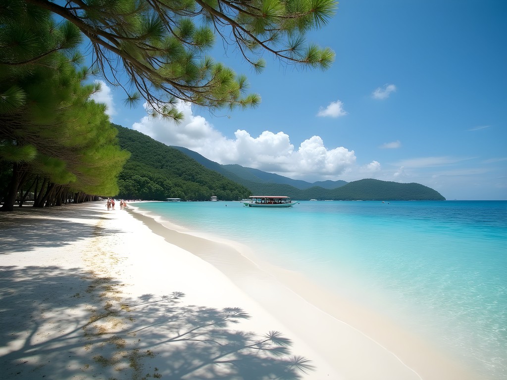 White sand beach at Katungkulan Beach (Boracay de Cavite) with few tourists