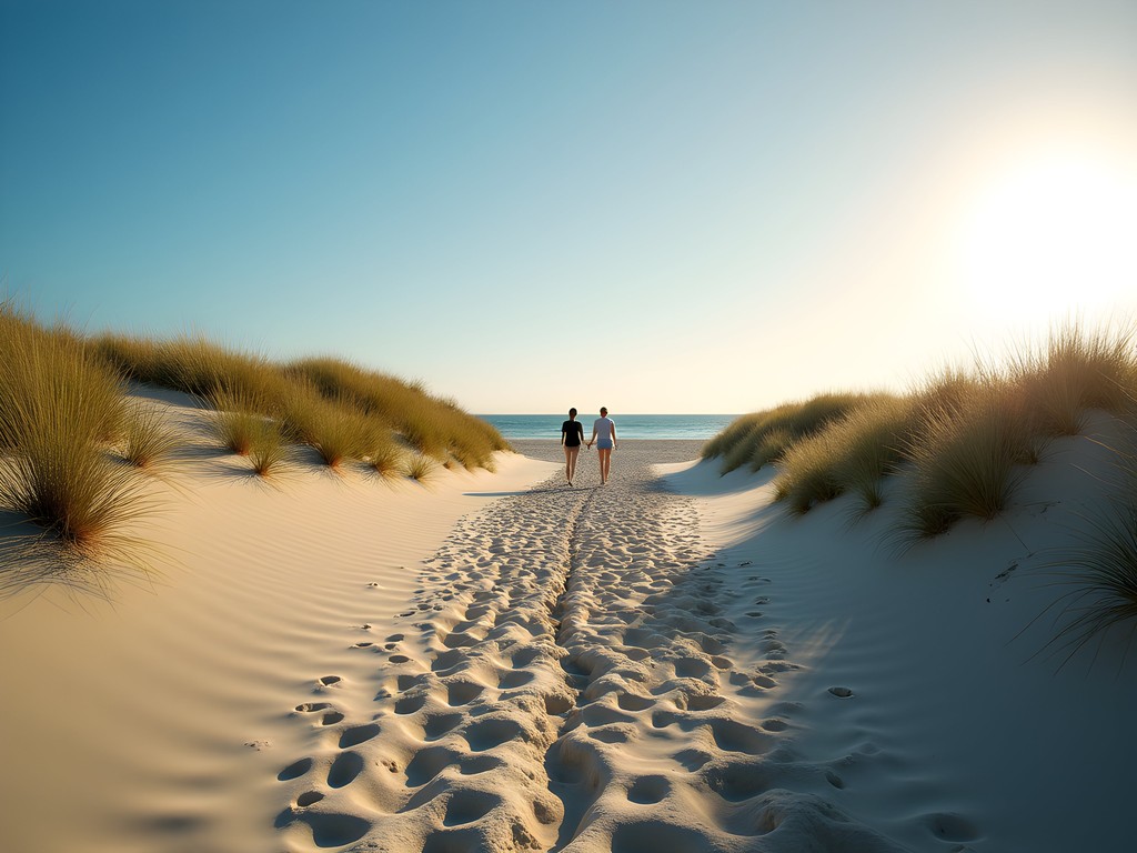 Secluded southern section of Crandon Park Beach with natural dunes and no crowds