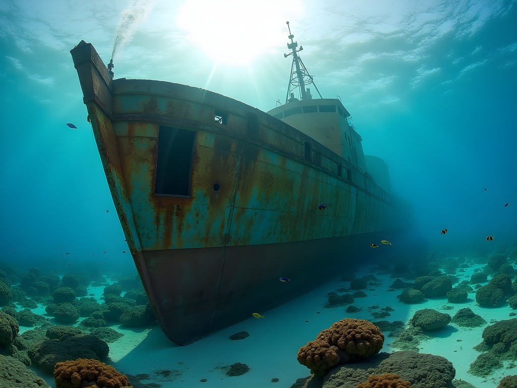 Snorkeling around shipwreck at Pangaimotu Island near Nuku'alofa