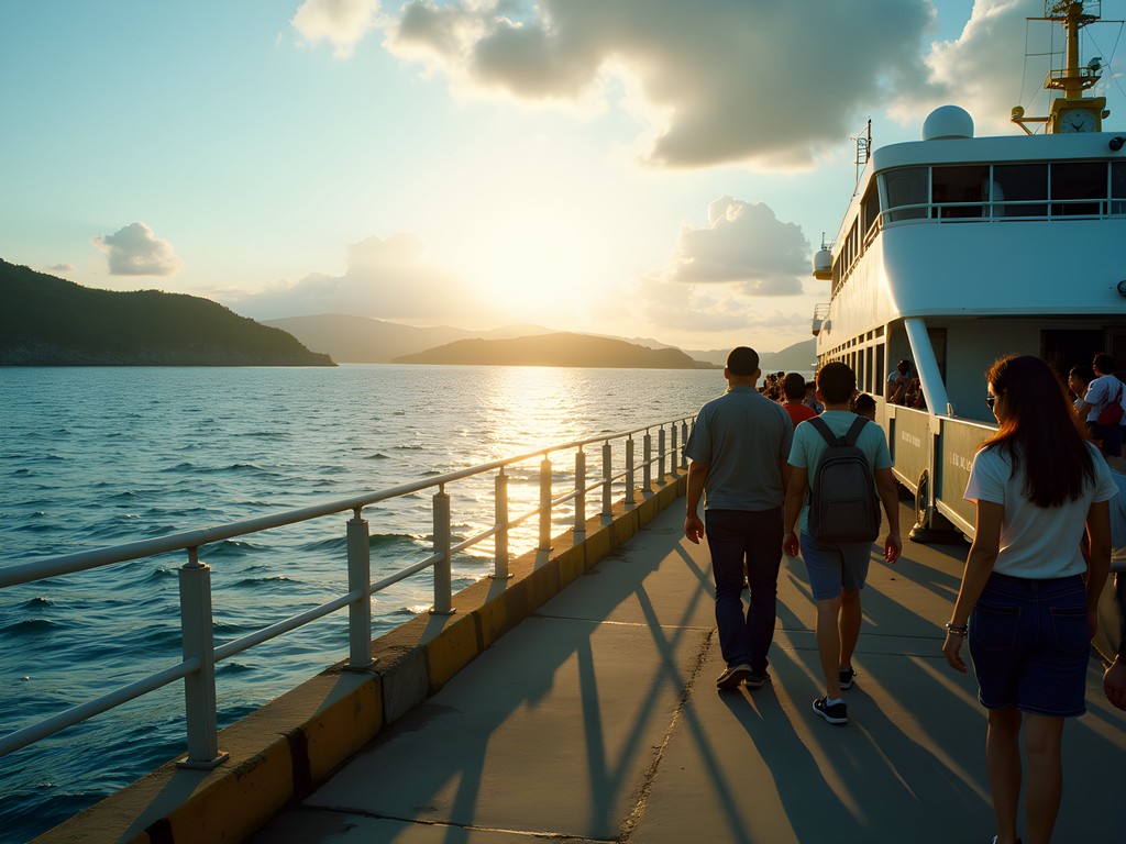 Ferry departing Naha Port for outer Okinawa islands