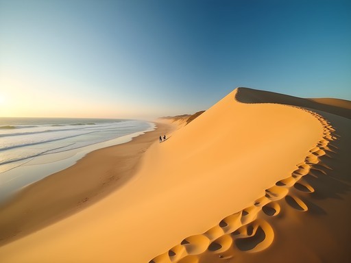 Massive sand dunes at Maitland Beach with family sandboarding in Port Elizabeth