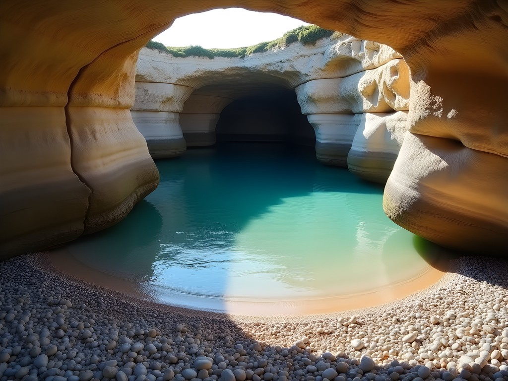Hidden cove with unique rock formations between Seaview and Beachview in Port Elizabeth