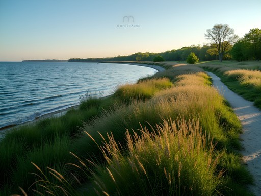 Natural dunes and wetlands at Samuel Myers Park in Racine Wisconsin