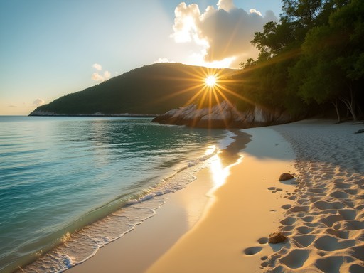 Sunrise at Smuggler's Cove with perfect meditation conditions