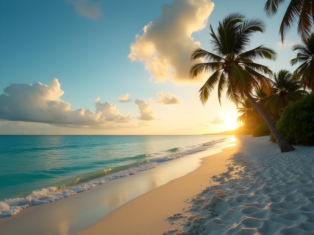 Sunrise over the pristine white sand beaches of Cayo Santa María, Cuba
