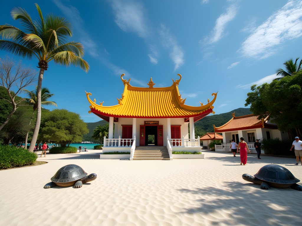 Chinese temple with beach view on Kusu Island, Singapore