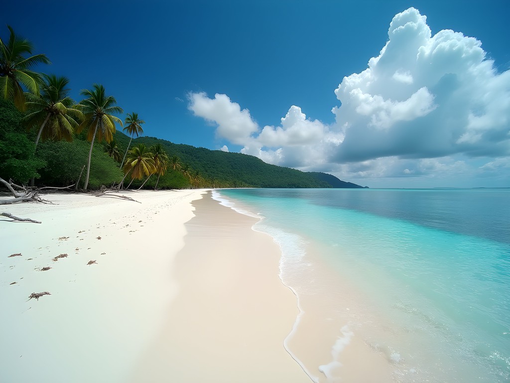 Long stretch of undeveloped beach at Playa Junquillal Costa Rica with jungle backdrop