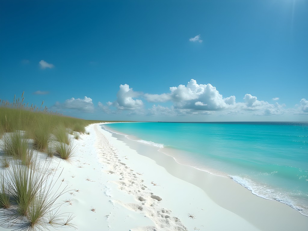 Pristine white sand beach on Caladesi Island with turquoise waters and natural dunes