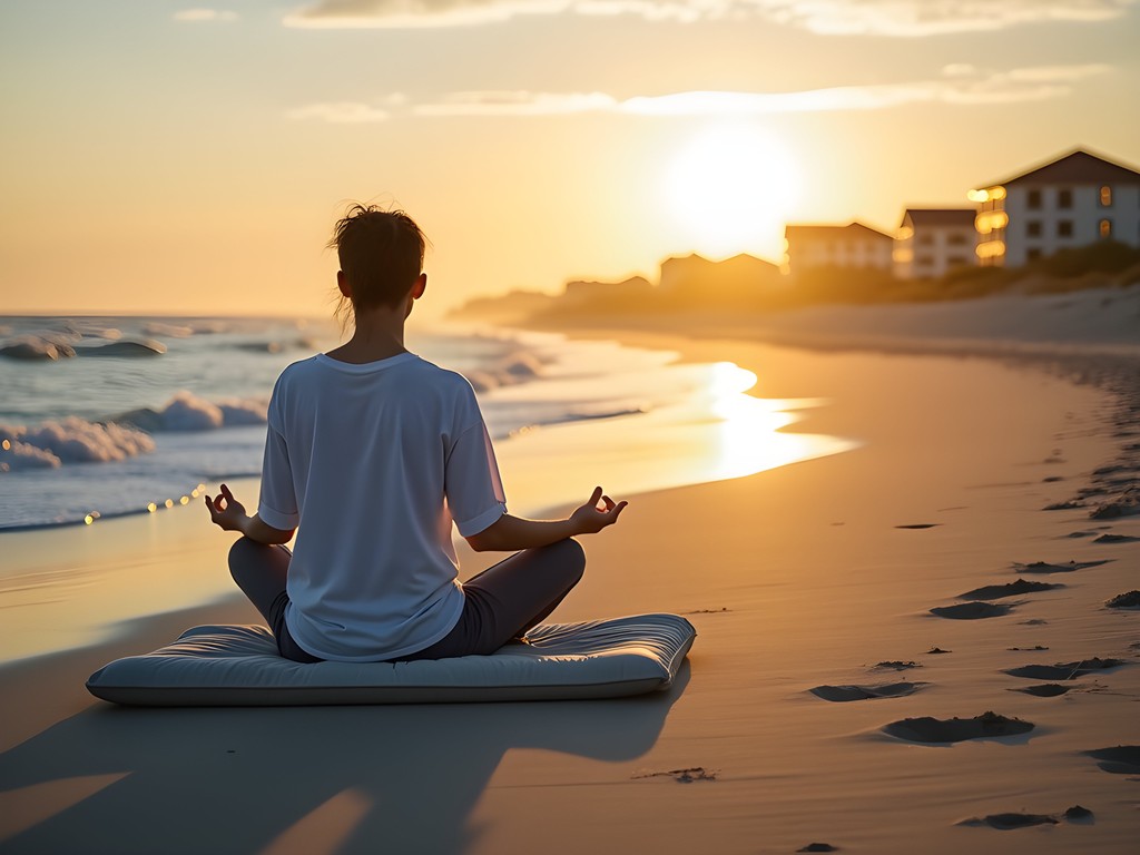 Morning meditation session at Sandbridge Beach, Virginia Beach