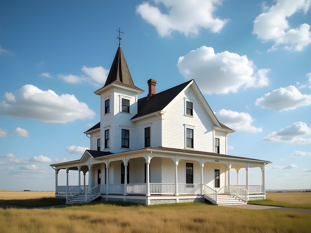 Reconstructed Custer House at Fort Abraham Lincoln State Park with period furnishings