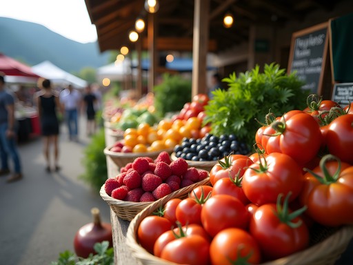 Colorful summer produce at Bozeman Farmer's Market