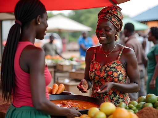 Cultural exchange with local vendors at a Brazzaville market