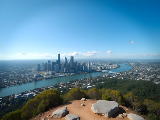 Panoramic view of Brisbane city from Mount Coot-tha lookout