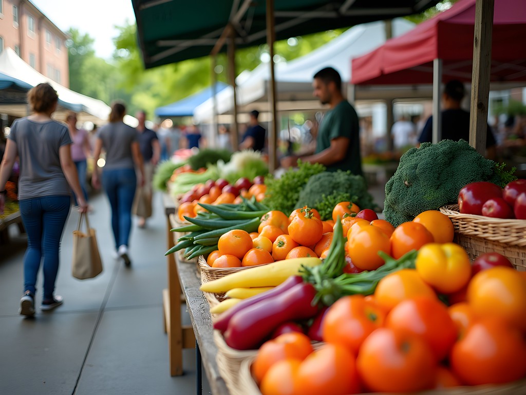 Local produce at Brockton Farmers Market during summer season