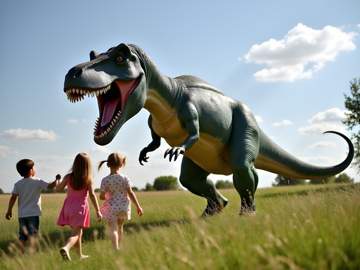 Life-sized animatronic dinosaur at the Children's Museum of South Dakota