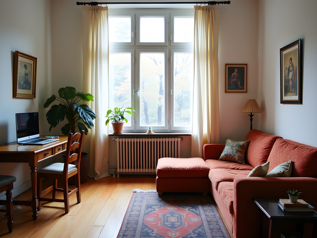 Charming Budapest apartment in District VII with traditional furnishings and large windows