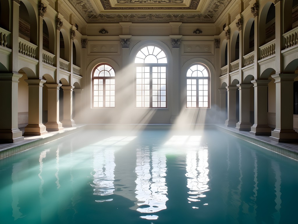 Senior traveler enjoying the historic thermal pools at Lukács Baths in Budapest