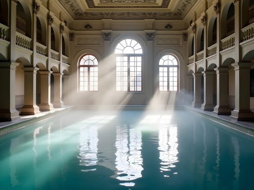 Senior traveler enjoying the historic thermal pools at Lukács Baths in Budapest