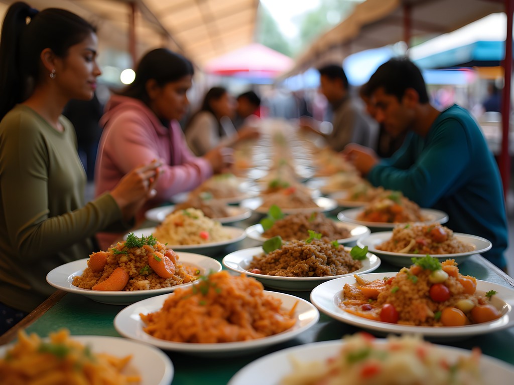 Diverse food offerings at Buffalo's West Side Bazaar international food hall
