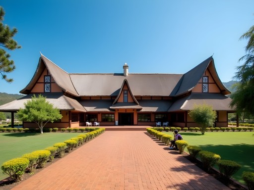 Exterior of the Ethnographic Museum in Butare with traditional architecture