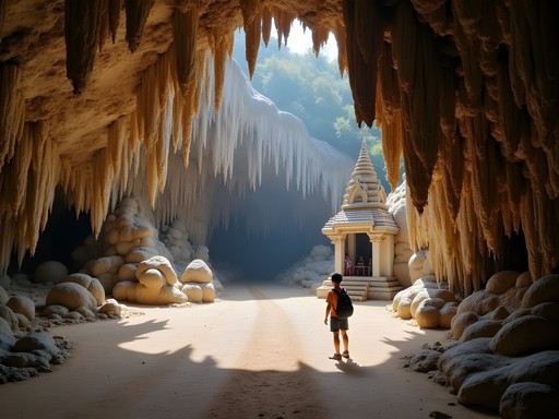 Exploring limestone formations inside Chiang Dao Cave near Chiang Mai