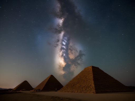 Milky Way galaxy visible over Túcume pyramids near Chiclayo at night