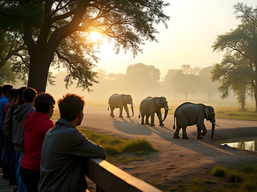 Ethical elephant observation at Tiger Tops Elephant Camp in Chitwan Nepal