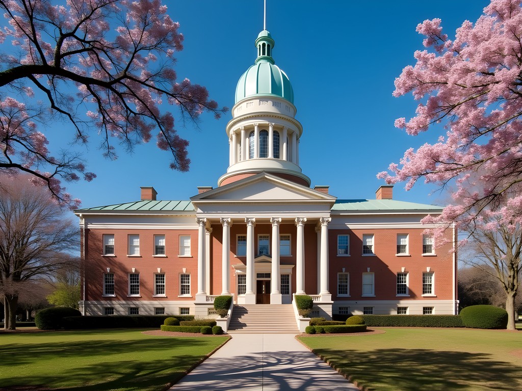 South Carolina State House with copper dome and historic grounds