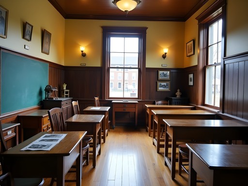 Vintage classroom exhibit at Platte County Museum in Columbus, Nebraska