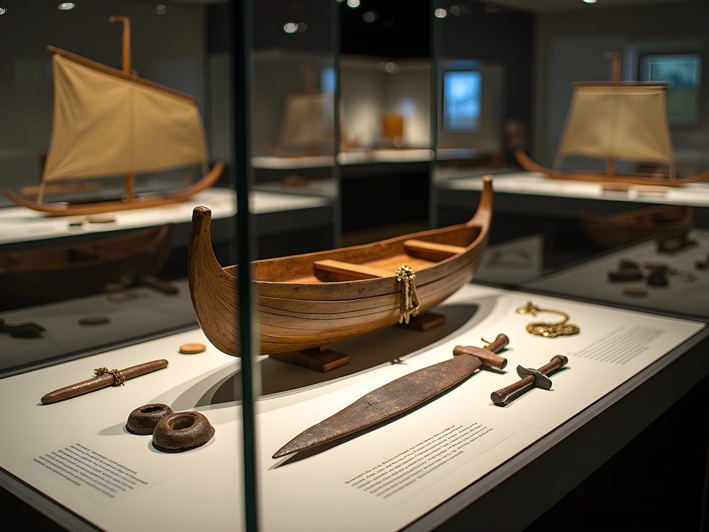 Viking artifacts display at National Museum of Denmark in Copenhagen