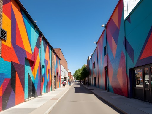 Colorful street art murals in Denver's RiNo Art District