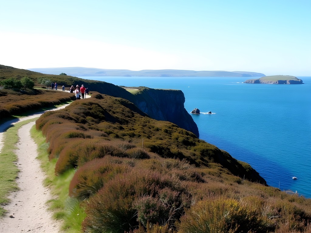Howth Cliff Walk path with dramatic coastal views of Dublin Bay