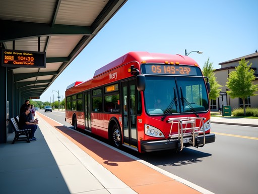 Metro Transit Red Line bus at Cedar Grove Transit Station in Eagan