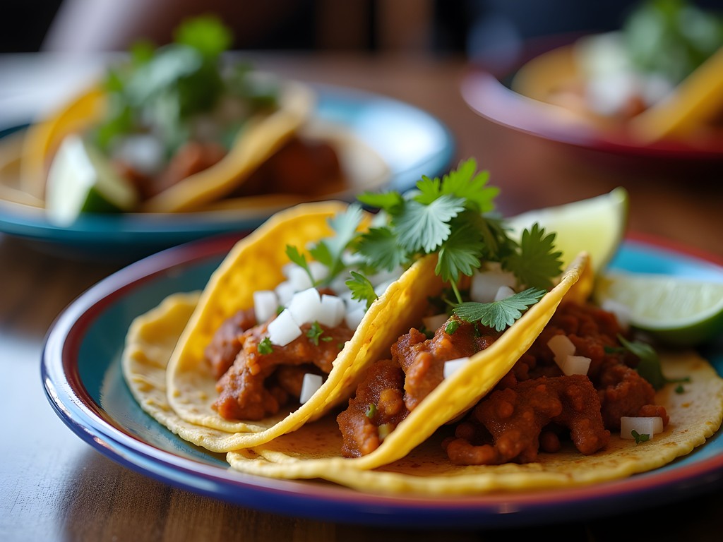 Authentic Mexican tacos from local Fernley taqueria with colorful presentation