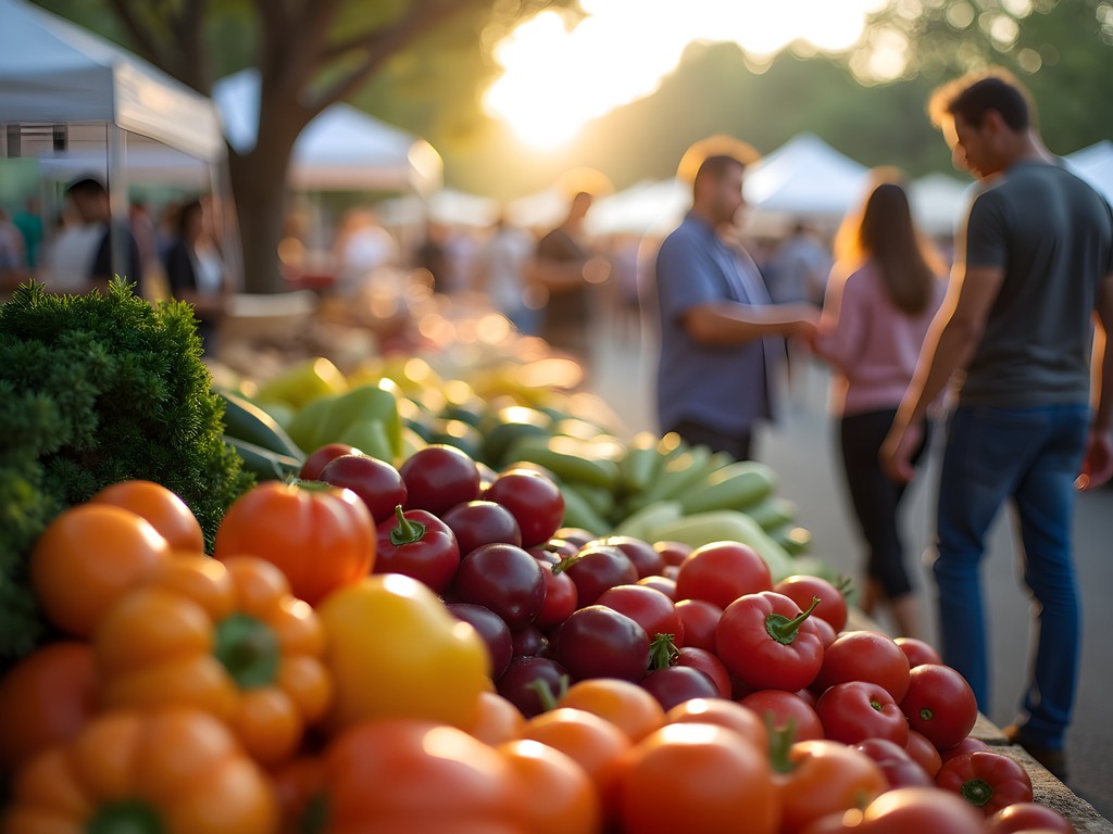 Florence City Center Farmers Market with colorful local produce and vendors