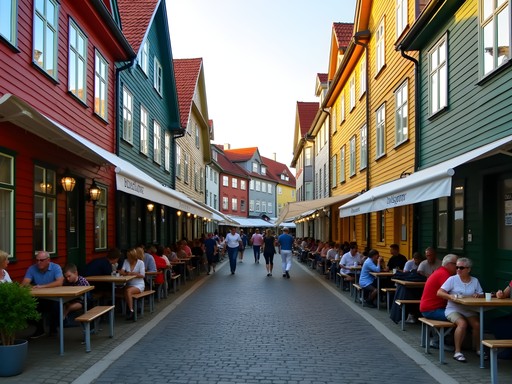 Historic wooden houses and cobblestone streets in Haga district, Gothenburg