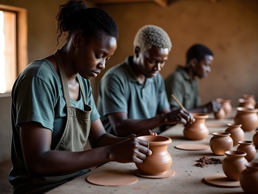 Traditional pottery workshop with local artisans in Gweru Arts Centre
