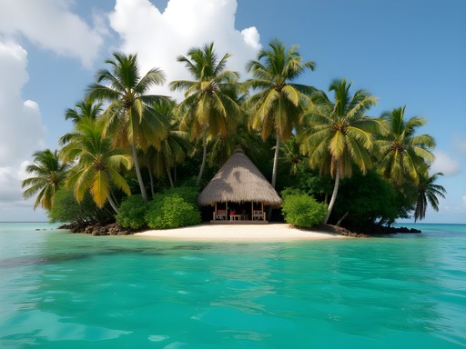 Traditional skull shrine on small island in Roviana Lagoon, Solomon Islands