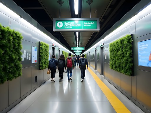 Modern MRT station in Kuala Lumpur with sustainability features