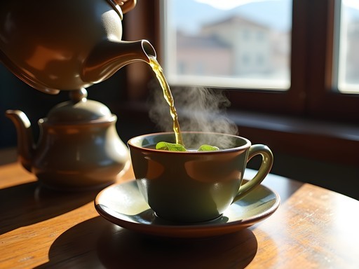 Traditional coca tea being served in La Paz to help with altitude acclimation