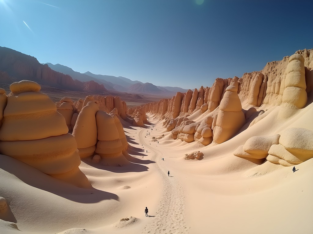 Otherworldly eroded landscape formations at Valle de la Luna near La Paz