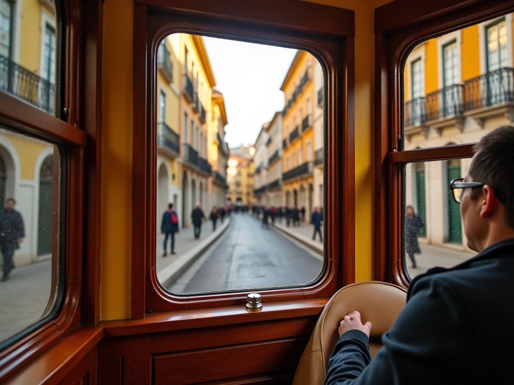 Early morning ride on Lisbon's iconic yellow Tram 28