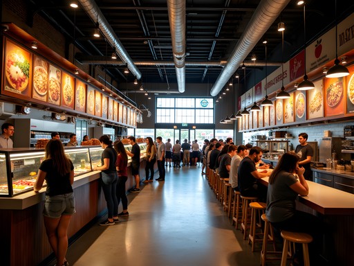 Diverse food options at Little Rock's River Market food hall