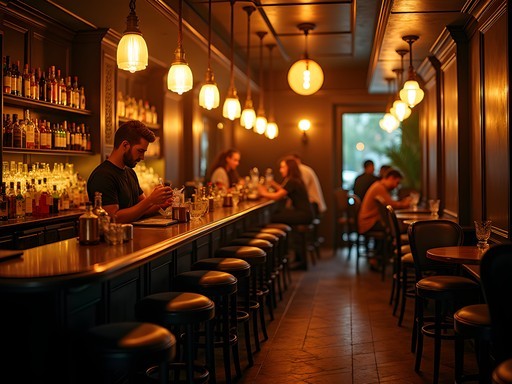 Atmospheric hidden speakeasy bar in Miami with vintage decor and craft cocktails