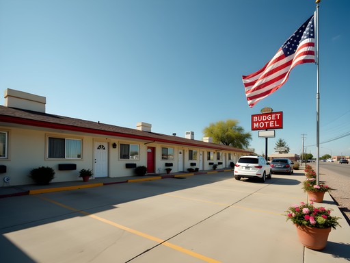 Clean budget motel exterior in Midwest City Oklahoma