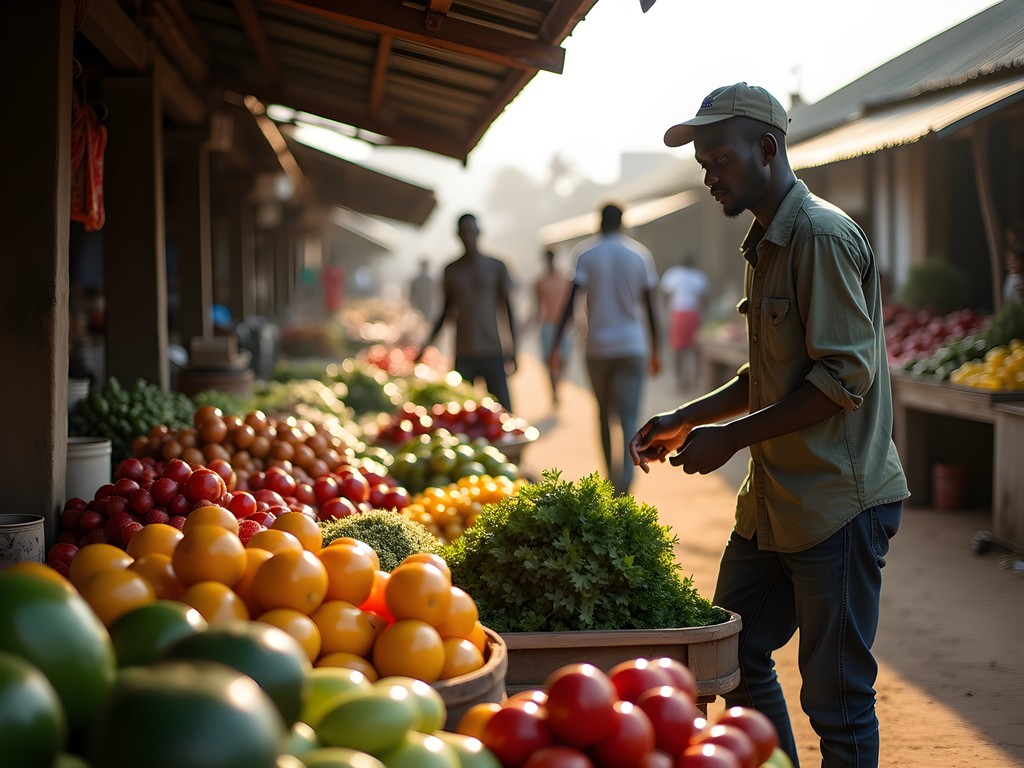 Busy morning scene at Sakubva Market in Mutare Zimbabwe