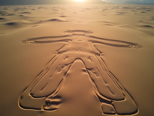 Nazca Lines Astronaut figure photographed in afternoon light showing optimal shadow definition